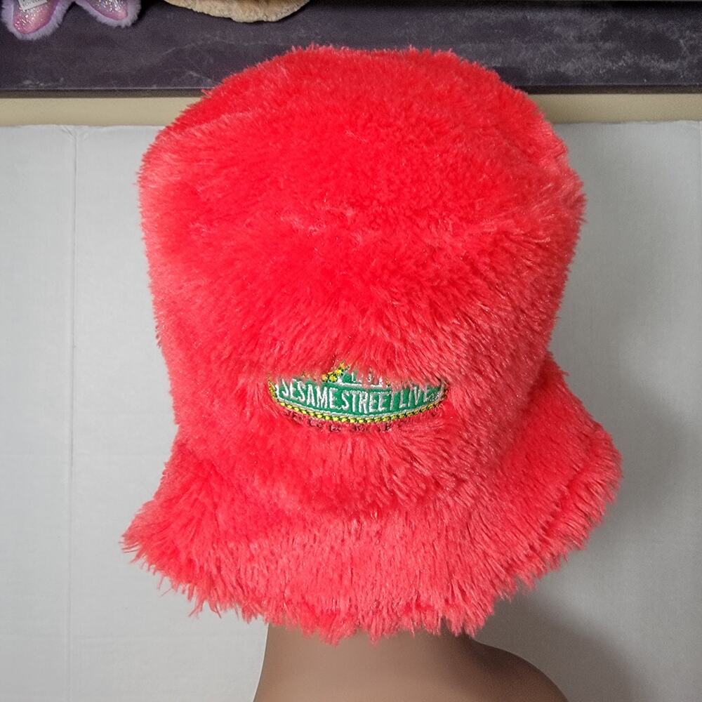 Sesame Street Live Red Elmo Faux Fur Bucket Hat - Picture 4 of 9